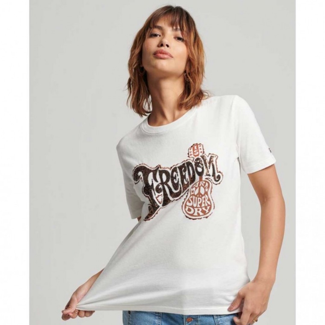 SUPERDRY VINTAGE EMBELLISHED T-SHIRT WHITE